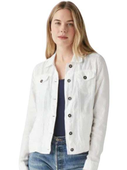 Linen Jean Jacket Tops Michael Stars White XS