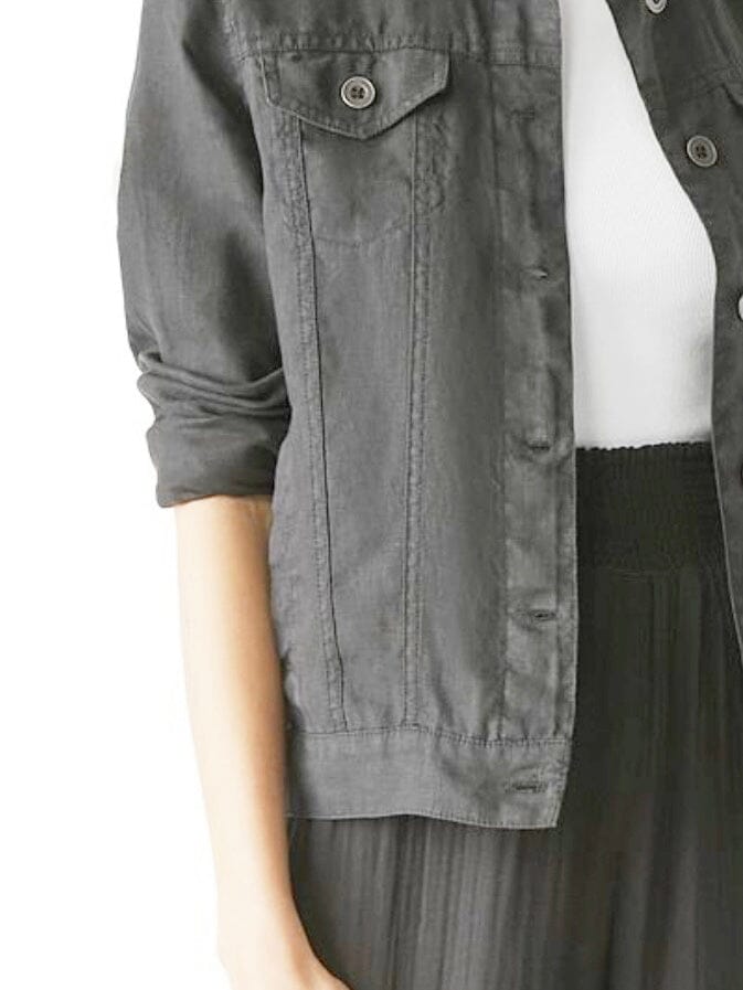 Linen Jean Jacket by Michael Stars Tops Michael Stars Oxide XS 